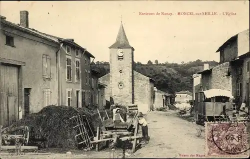 Ak Moncel sur Seille Meurthe et Moselle Lothringen Elsaß, L'Eglise