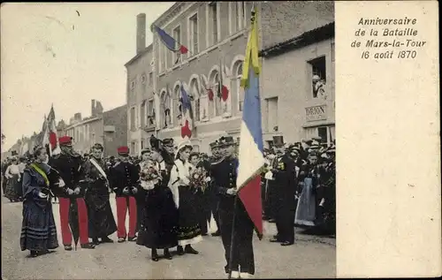 Ak Mars la Tour Lothringen Meurthe et Moselle, Anniversaire de la Bataille 16 août 1870