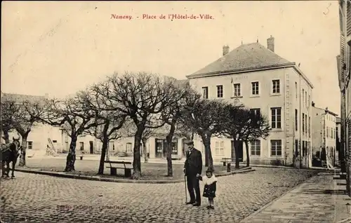 Ak Nomeny Meurthe et Moselle, Place de l'Hotel de Ville