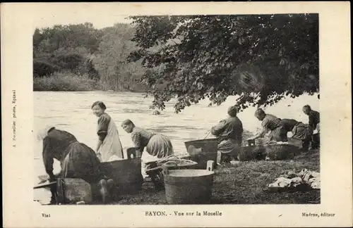 Ak Bayon Meurthe et Moselle, Vue sur la Moselle