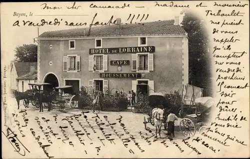 Ak Bayon Meurthe et Moselle, Hotel de Lorraine, Kutsche