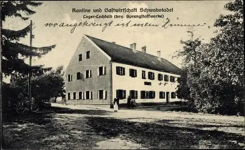 Ak Lagerlechfeld Graben Schwaben, Kantine u. Gastwirtschaft Schwabstadel, bayr. Sprengstoffwerke