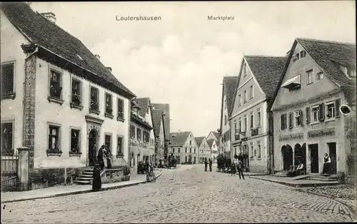 Ak Leutershausen an der Altmühl Mittelfranken, Marktplatz, Geschäfte