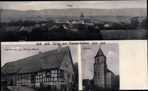 Ak Gastenfelden Bechhofen Mittelfranken, Gesamtansicht, Kirche, Handlung von Georg Klaus