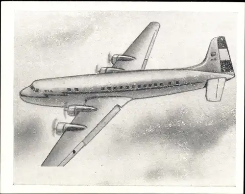 Sammelbild Das Flugzeug Gruppe IV Bild 65, Douglas DC 6B Clipper