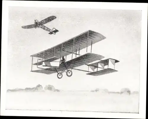Sammelbild Das Flugzeug Gruppe I Bild 12, Doppeldecker der Franzosen Farman