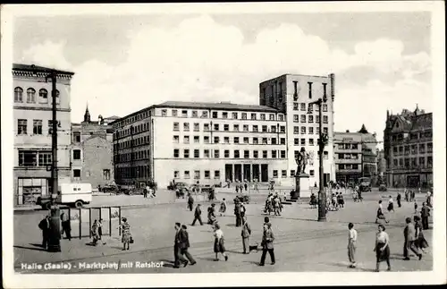 Ak Halle an der Saale, Marktplatz mit Ratshof