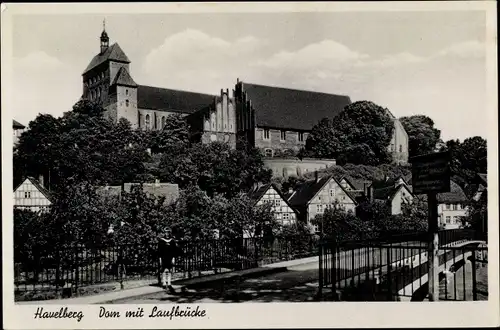 Ak Havelberg in Sachsen Anhalt, Dom mit Laufbrücke