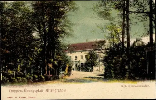 Ak Altengrabow Möckern in Sachsen Anhalt, Truppenübungsplatz, Kgl. Kommandantur