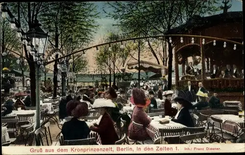 Ak Berlin Tiergarten, Kronprinzenzelt, In den Zelten 1, Inh. Franz Diesner