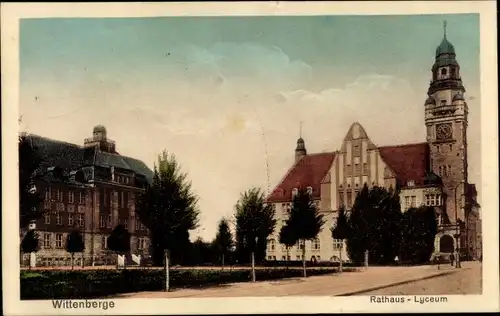 Ak Wittenberge in der Prignitz, Rathaus, Lyceum