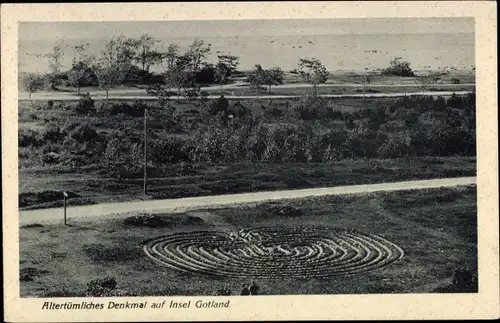 Ak Gotland Schweden, Altertümliches Denkmal