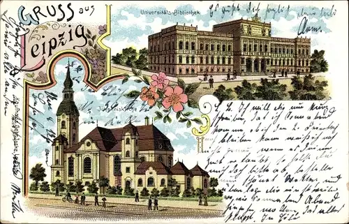 Litho Leipzig in Sachsen, Universitätsbibliothek, Johanniskirche