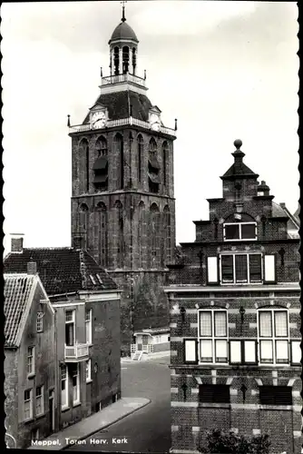 Ak Meppel Drenthe Niederlande, Toren Herv. Kerk