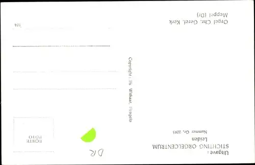 Ak Meppel Drenthe Niederlande, Orgel, Chr. Geref. Kerk