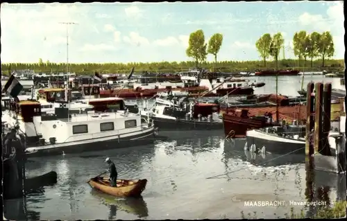 Ak Maasbracht Limburg Niederlande, Havengezicht