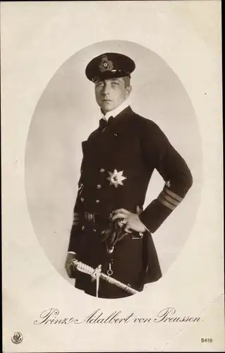 Ak Prinz Adalbert von Preußen, Portrait in Marineuniform