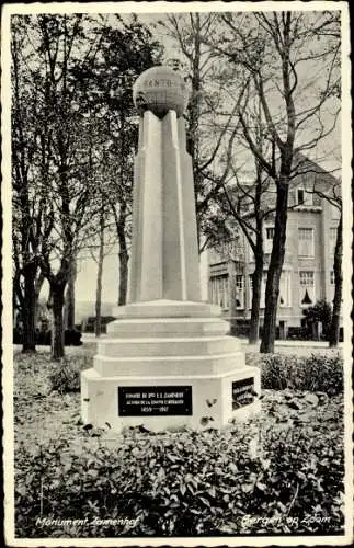 Ak Bergen op Zoom Nordbrabant Niederlande, Monument Zamenhof