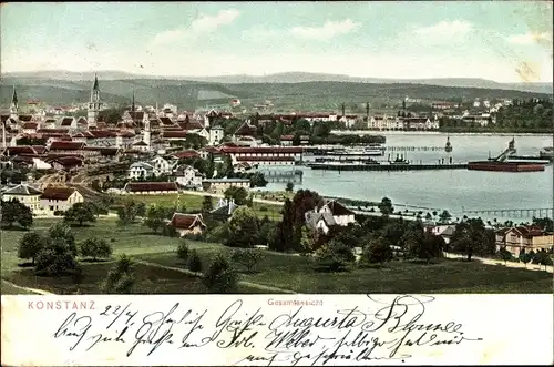 Ak Konstanz am Bodensee, Gesamtansicht