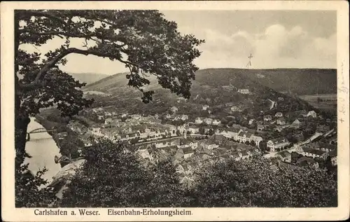 Ak Bad Karlshafen an der Weser, Eisenbahn-Erholungsheim, Panorama