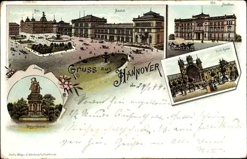 Litho Hannover in Niedersachsen, Bahnhof, Denkmal