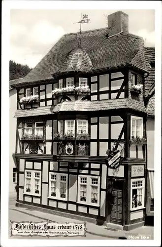 Ak Adenau i.d. Hocheifel, Historisches Haus, Markt 4, Blaue Ecke