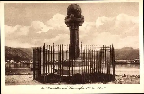 Ak Hammerfest Norwegen, Meridianstolten