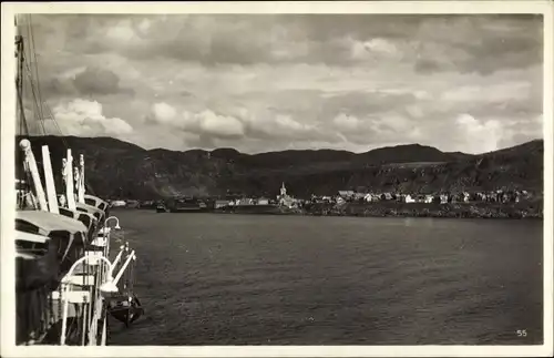 Ak Hammerfest Norwegen, Aussicht vom Passagierschiff aus
