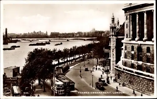 Ak London City England, Thames Embankment