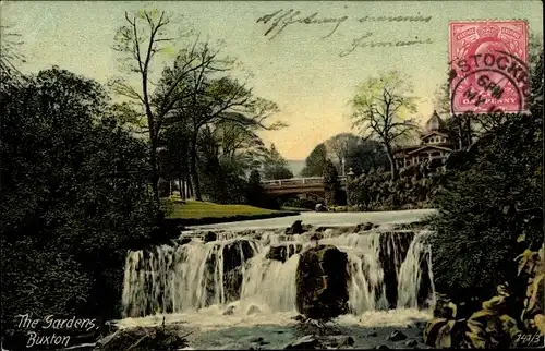 Ak Buxton Derbyshire England, The gardens