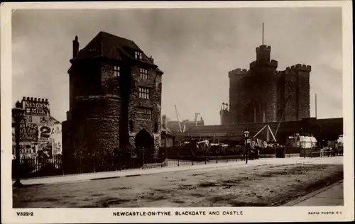 Ak Newcastle upon Tyne Northumberland England, Blackgate and Castle