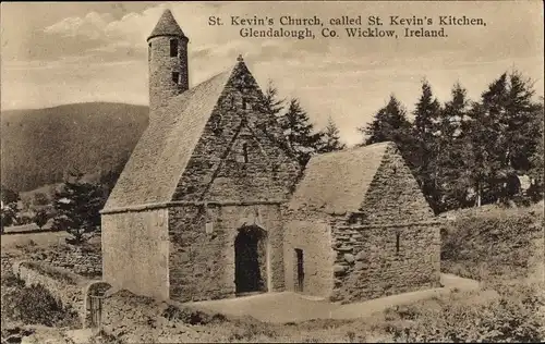 Ak Glendalough Co. Wicklow Irland, St. Kevin's Church, St. Kevin's Kitchen