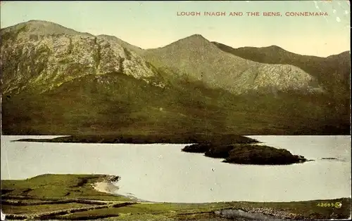 Ak Connemara County Galway Irland, Lough Inagh and the Bens