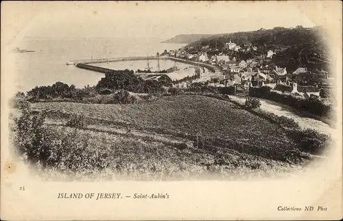 Ak Jersey Kanalinseln, Saint Aubin's, Panorama