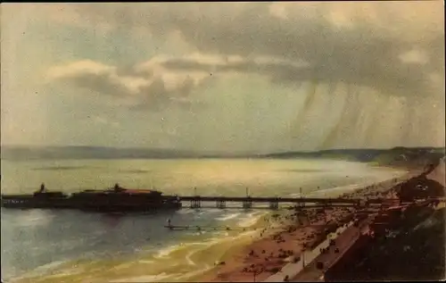 Ak Bournemouth Dorset England, Bay, Totalansicht