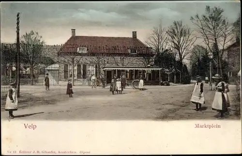 Ak Velp Gelderland Niederlande, Marktplein