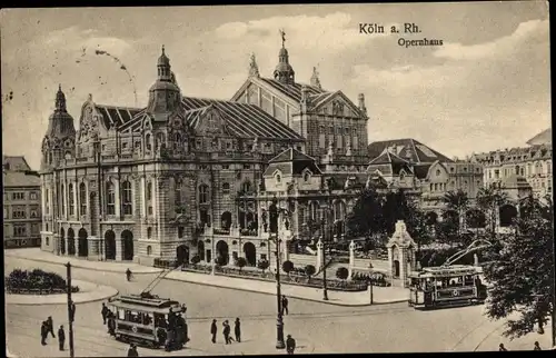 Ak Köln am Rhein, Opernhaus, Straßenbahn