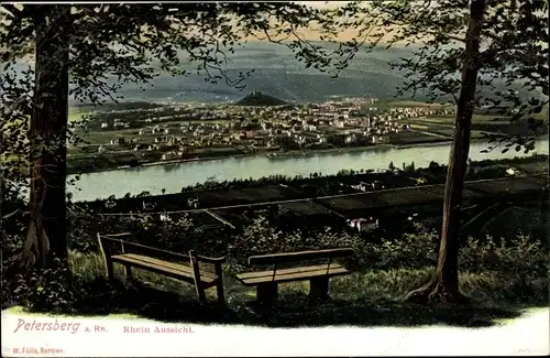 Ak Königswinter am Rhein, Aussicht vom Petersberg