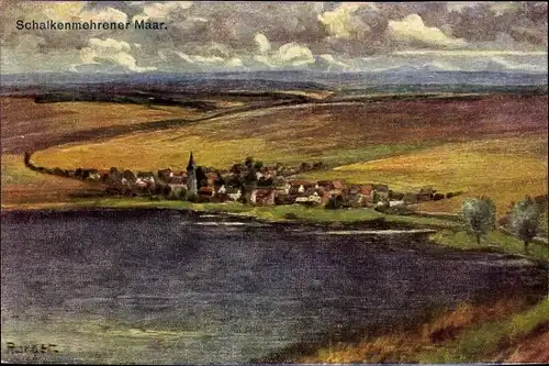 Künstler Ak Schalkenmehren in der Eifel, Schalkenmehrener Maar