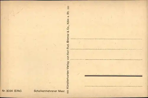 Künstler Ak Schalkenmehren in der Eifel, Schalkenmehrener Maar