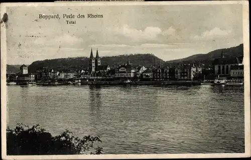 Ak Boppard am Rhein, Total, Uferpartie