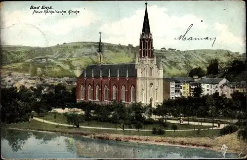 Ak Bad Ems an der Lahn, neue katholische Kirche