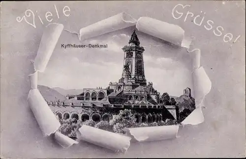 Ak Steinthaleben Kyffhäuserland in Thüringen, Kyffhäuser, Kaiser Wilhelm Denkmal