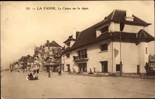 Ak La Panne De Panne Westflandern, Le Casino sur la digue