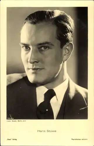 Ak Schauspieler Hans Stüwe, Portrait, Ross Verlag 7328/1