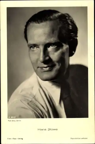 Ak Schauspieler Hans Stüwe, Portrait, Film Foto Verlag A 3623/1