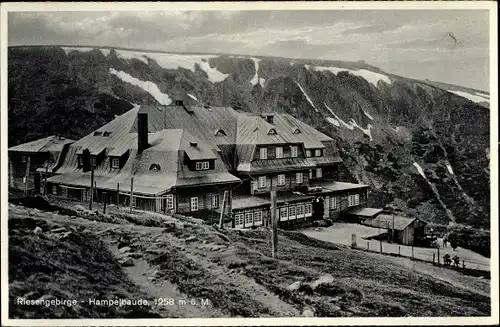 Ak Karpacz Krummhübel Riesengebirge Schlesien, Hampelbaude, Schronisko Strzecha Akademicka