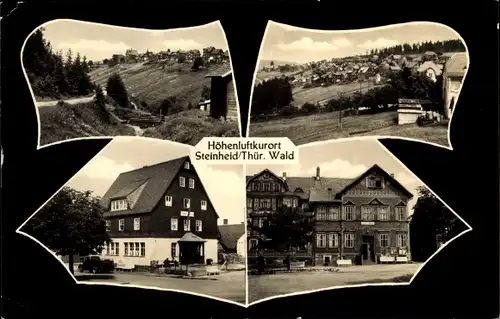 Ak Steinheid Neuhaus am Rennweg Thüringen, Panorama, Gasthaus, Ortspartie
