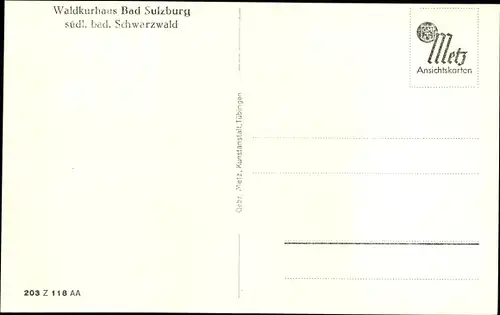 Ak Sulzburg im Markgräflerland Baden Schwarzwald, Waldkurhaus