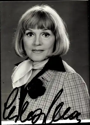 Foto Ak Schauspielerin Gisela May, Portrait, Autogramm